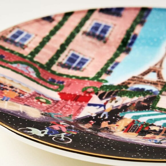 Anthropologie Holiday In The City Dessert Plate Paris 2025 Stoneware New 8.25" - Picture 9 of 9